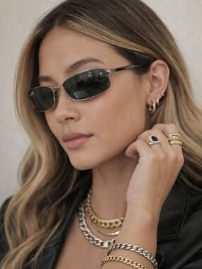 Ray-Ban RB3176 Flight Sunglasses | Y2K Slim Wrap | Gunmetal Frame